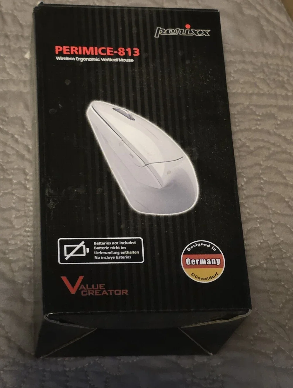 Perixx PERIMICE-813W Bluetooth Vertical Mouse - Wireless 3-in-1 Multi-Device Spe